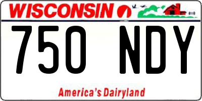 WI license plate 750NDY
