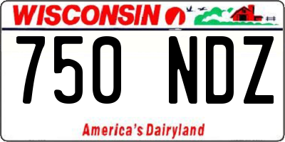 WI license plate 750NDZ