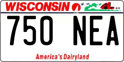 WI license plate 750NEA