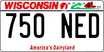 WI license plate 750NED