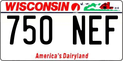 WI license plate 750NEF