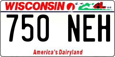 WI license plate 750NEH