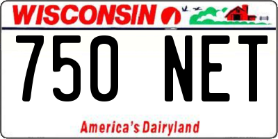 WI license plate 750NET