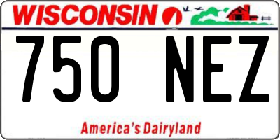 WI license plate 750NEZ