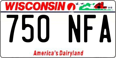 WI license plate 750NFA