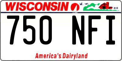 WI license plate 750NFI