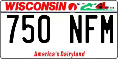 WI license plate 750NFM