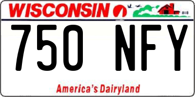 WI license plate 750NFY