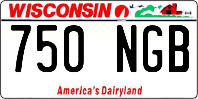 WI license plate 750NGB
