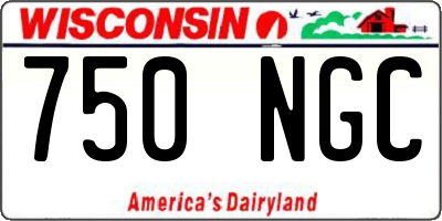 WI license plate 750NGC
