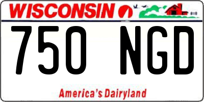WI license plate 750NGD