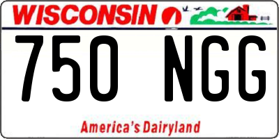 WI license plate 750NGG