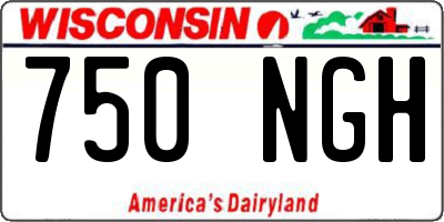 WI license plate 750NGH
