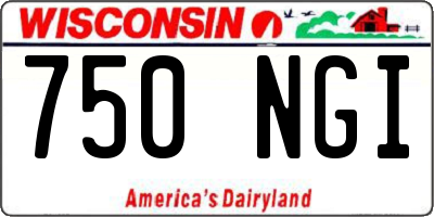 WI license plate 750NGI
