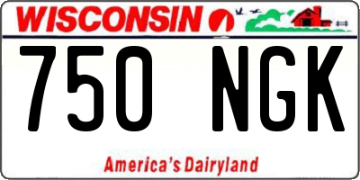 WI license plate 750NGK