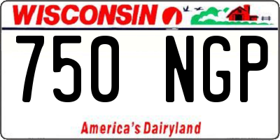 WI license plate 750NGP
