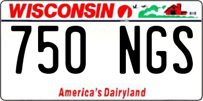 WI license plate 750NGS