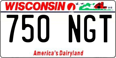 WI license plate 750NGT