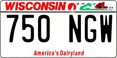 WI license plate 750NGW