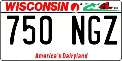 WI license plate 750NGZ
