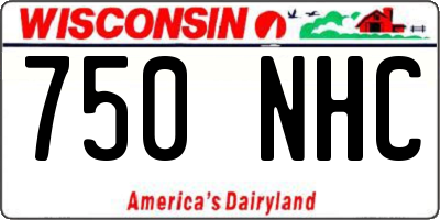 WI license plate 750NHC