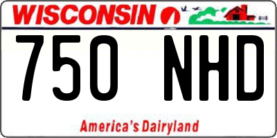 WI license plate 750NHD