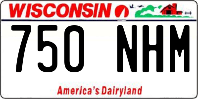 WI license plate 750NHM