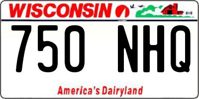 WI license plate 750NHQ