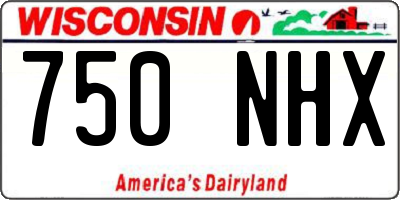 WI license plate 750NHX