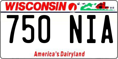 WI license plate 750NIA