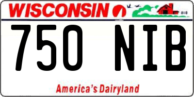 WI license plate 750NIB