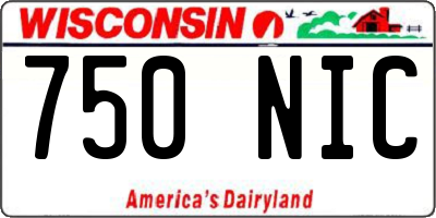 WI license plate 750NIC