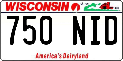 WI license plate 750NID