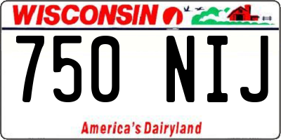 WI license plate 750NIJ