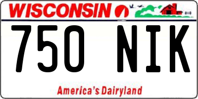 WI license plate 750NIK