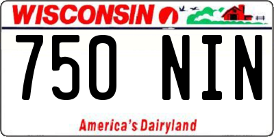 WI license plate 750NIN