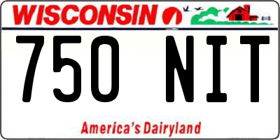 WI license plate 750NIT