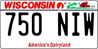WI license plate 750NIW