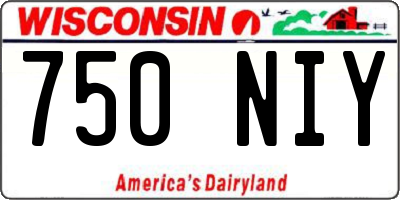 WI license plate 750NIY