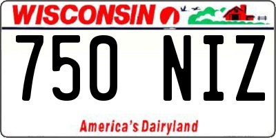 WI license plate 750NIZ