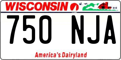 WI license plate 750NJA