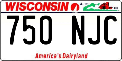 WI license plate 750NJC