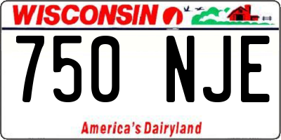 WI license plate 750NJE