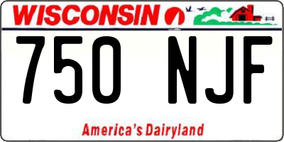 WI license plate 750NJF