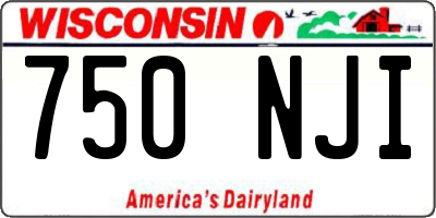 WI license plate 750NJI