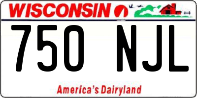 WI license plate 750NJL