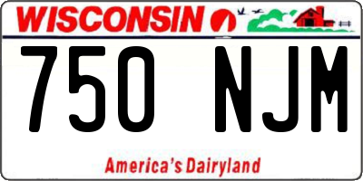 WI license plate 750NJM