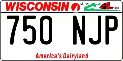 WI license plate 750NJP