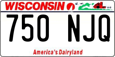 WI license plate 750NJQ