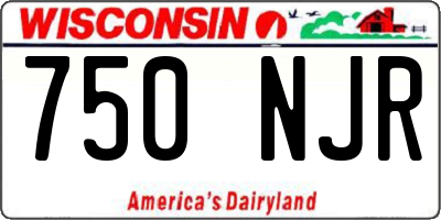 WI license plate 750NJR